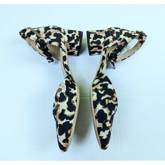 Cabi Kiki #6020 Women’s US 8.5 UK 7 Leopard Brown Closed Toe Heels Ankle Buckle - Picture 5 of 12